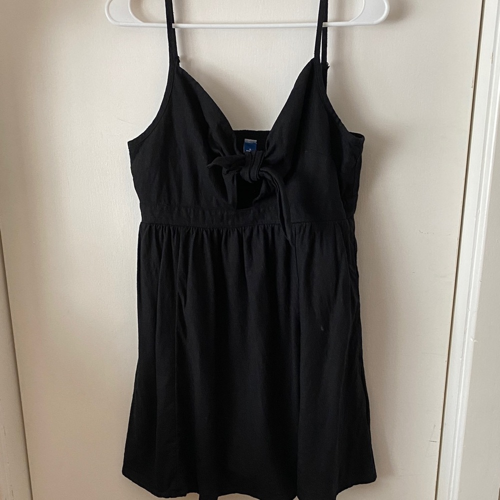 Old Navy Black Linen Blend Mini Dress